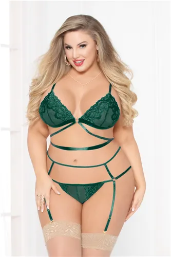 Lace Bra Set Green Queen Size Seven Til Midnight Female Sex Toys