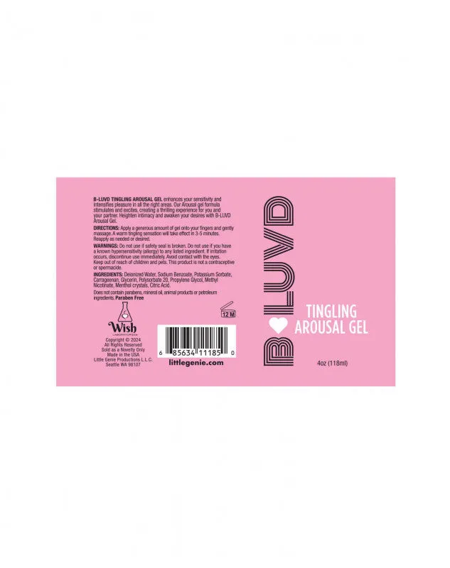 Little Genie B-Luvd Arousal Gel 4oz | Enhancers Little Genie B-Luvd Arousal Gel 4oz | Enhancers