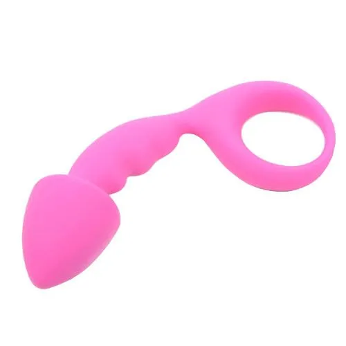 Loveoutlet Anal Pink Silicone Curved Comfort Butt Plug