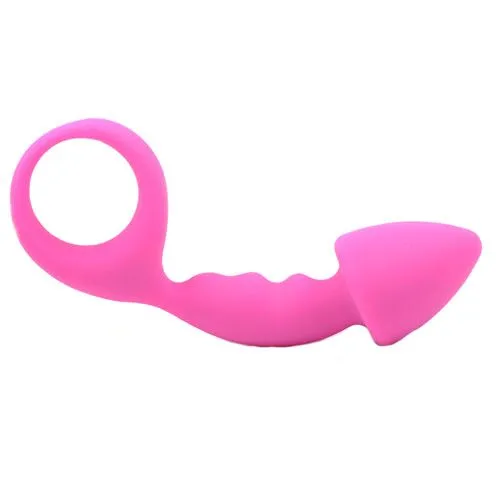 Loveoutlet Anal | Pink Silicone Curved Comfort Butt Plug