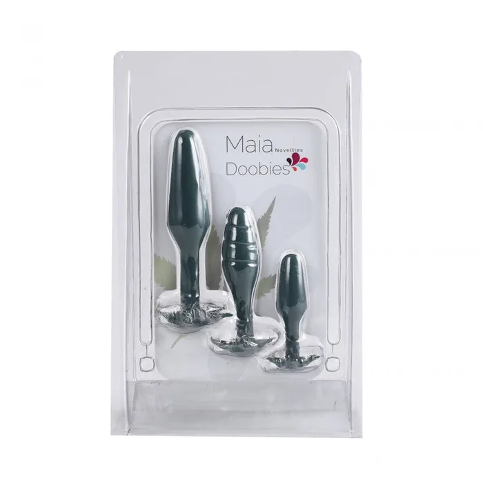 Maia Toys Doobies Pot Leaf Anal Trainer Silicone Set - Green | Anal Maia Toys Doobies Pot Leaf Anal Trainer Silicone Set - Green | Anal