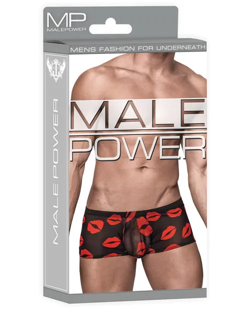 Male Power Lingerie Anal | Mini Short Sheer Lips Black Xl