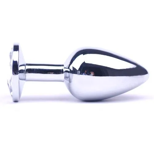 Male Sex Toys | Various Toy Brands Large Metal Anal Plug With Clear Crystal Male Sex Toys | Various Toy Brands Large Metal Anal Plug With Clear Crystal