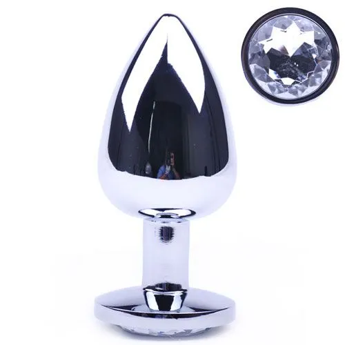 Male Sex Toys | Various Toy Brands Large Metal Anal Plug With Clear Crystal Male Sex Toys | Various Toy Brands Large Metal Anal Plug With Clear Crystal