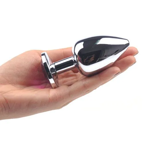Male Sex Toys | Various Toy Brands Large Metal Anal Plug With Clear Crystal Male Sex Toys | Various Toy Brands Large Metal Anal Plug With Clear Crystal