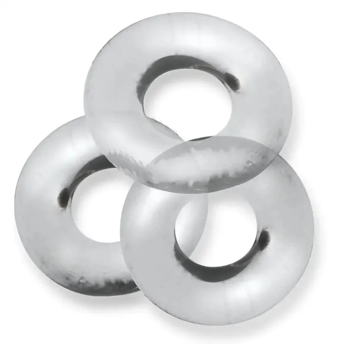 OXBALLS Male Sex Toys | Oxballs Fat Willy - 3-Pack Jumbo Penis C Ring Clear