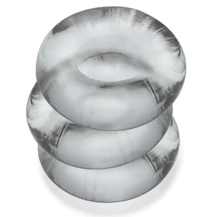 OXBALLS Male Sex Toys | Oxballs Fat Willy - 3-Pack Jumbo Penis C Ring Clear