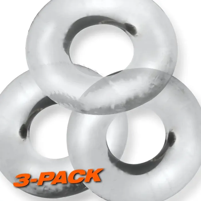 OXBALLS Male Sex Toys | Oxballs Fat Willy - 3-Pack Jumbo Penis C Ring Clear