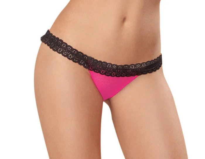 Panty - X-Large - Hot Pink/ Black | Dreamgirl Vibrators