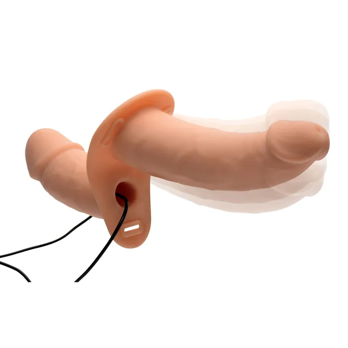 Power Pegger Silicone Vibrating Double Dildo With Harness | XR Brands Female Sex Toys Power Pegger Silicone Vibrating Double Dildo With Harness | XR Brands Female Sex Toys