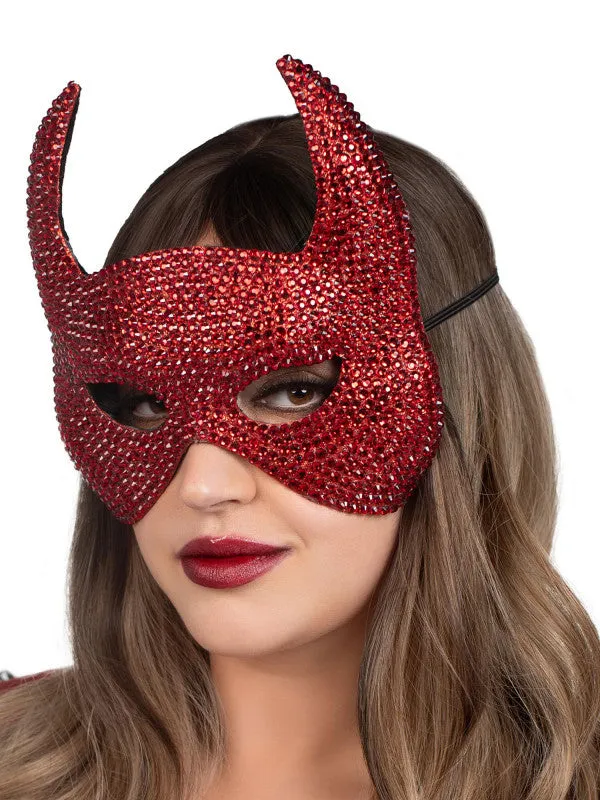 Rhinestone Devil Mask One Size Red Leg Avenue Vibrators