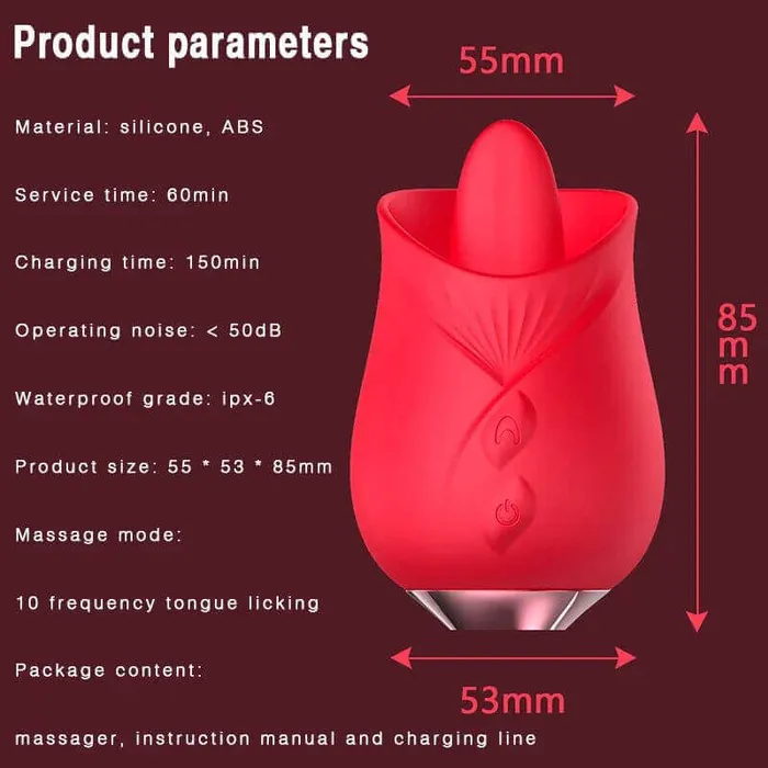 rose toy Vibrators | Rose Tongue | 10 Frequency Tongue Licking