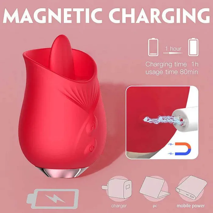 rose toy Vibrators | Rose Tongue | 10 Frequency Tongue Licking