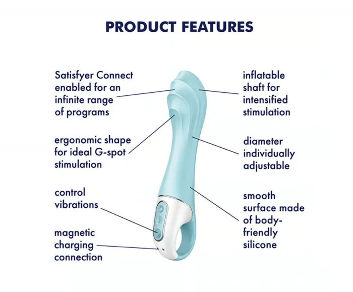 Sale Specials Vibrators | Satisfyer Air Pump Vibrator 5 Plus Inflatable G-Spot Vibrator - Blue Sale Specials Vibrators | Satisfyer Air Pump Vibrator 5 Plus Inflatable G-Spot Vibrator - Blue