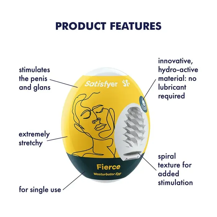 Satisfyer - Fierce Yellow Masturbator Egg | Satisfyer Male Sex Toys