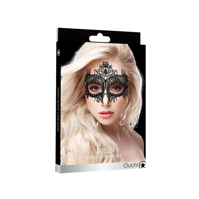 Shots Toys Ouch Queen Black Lace Mask | Anal