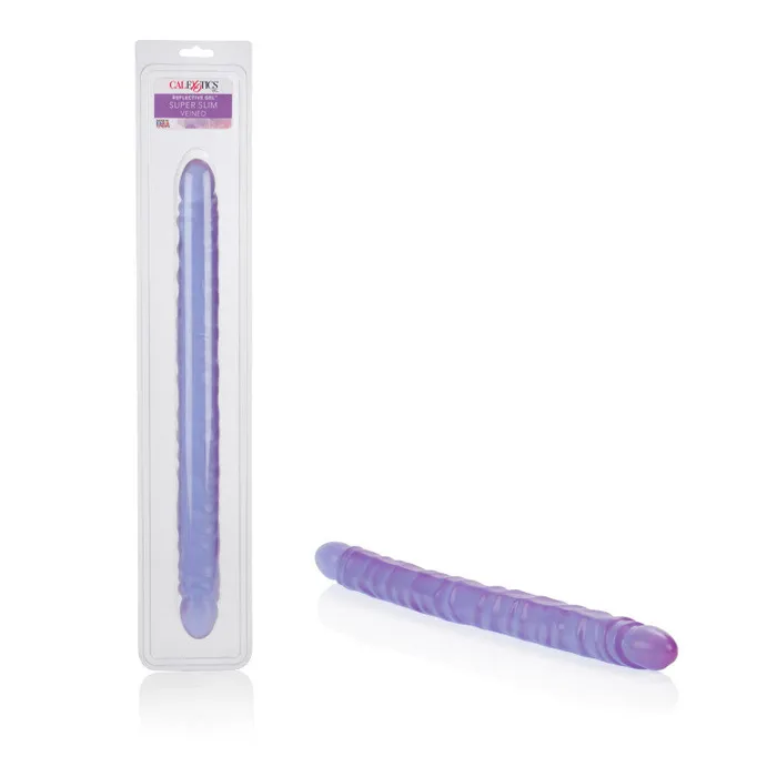 Slim Jim Duo 17in Veined Super Slim Purple CalExotics Dildos