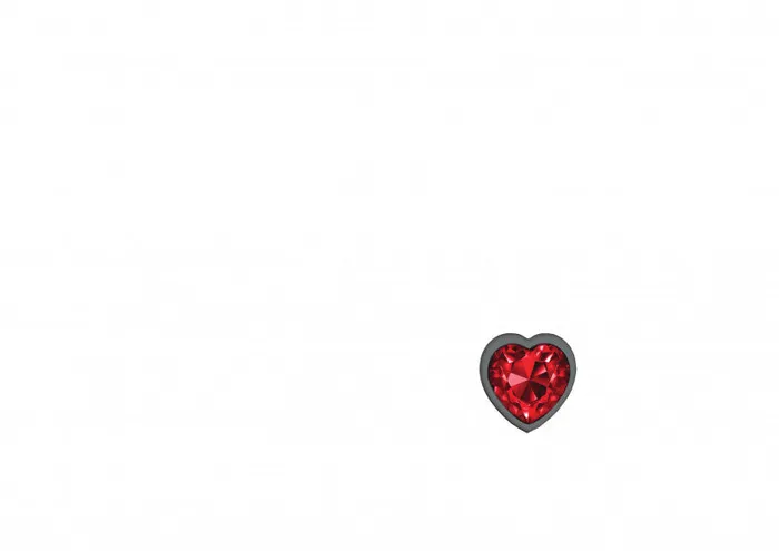 Viben Anal | Cheeky Charms - Gunmetal Metal Butt Plug - Heart - Dark Red - Small