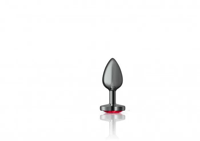 Viben Anal | Cheeky Charms - Gunmetal Metal Butt Plug - Heart - Dark Red - Small