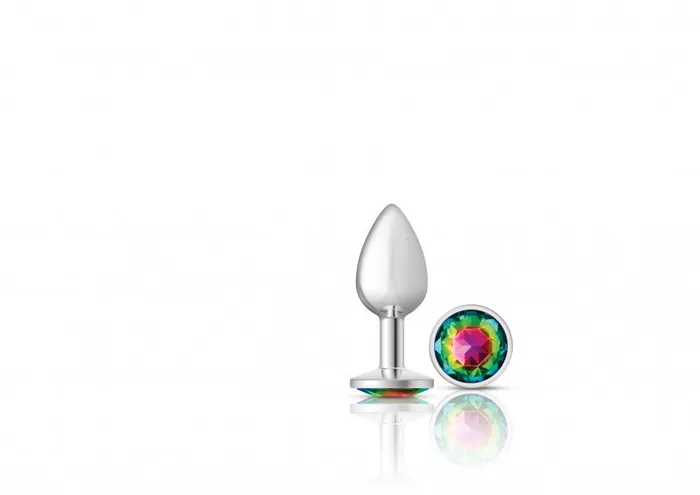 Viben Anal | Cheeky Charms - Silver Metal Butt Plug - Round - Rainbow - Small Viben Anal | Cheeky Charms - Silver Metal Butt Plug - Round - Rainbow - Small