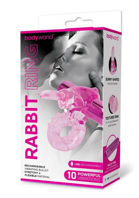 Vibrators Bodywand Bodywand Rechargeable Rabbit Ring Pink