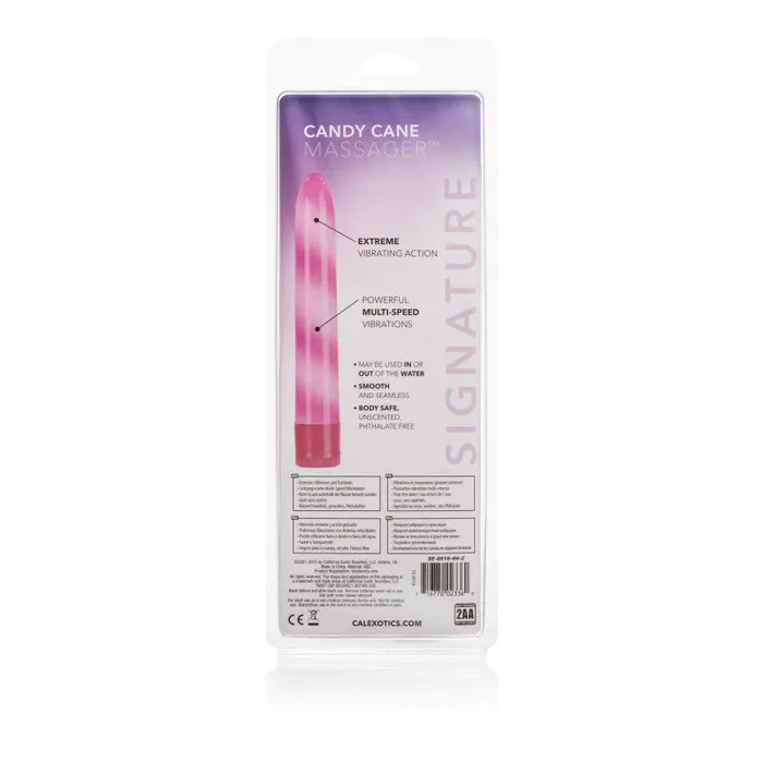 Vibrators | CalExotics Waterproof Candy Cane Pink 7in Vibrator