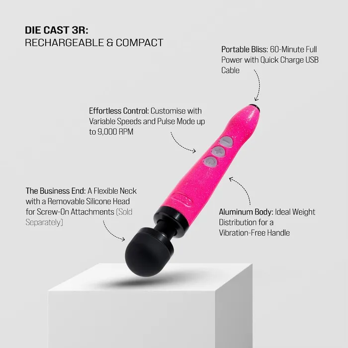Vibrators | Doxy Wand Massagers Doxy Die Cast Wand Rechargeable HOT PINK