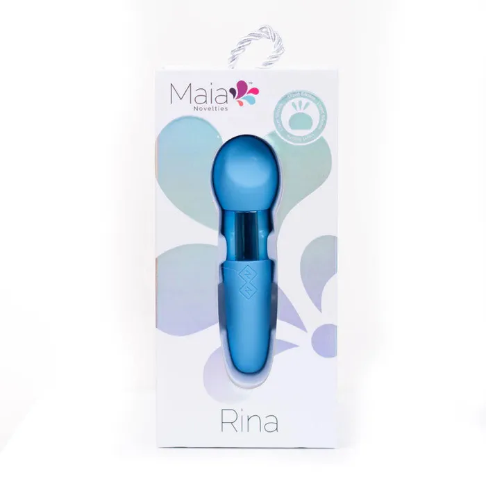 Vibrators Maia Toys Rina Rechargeable Dual Motor Silicone 15 Function Vibrator Blue