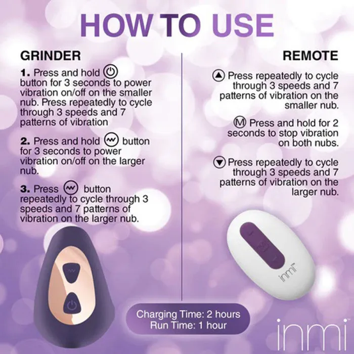 Vibrators | XR Brands inmi Vibrating Silicone Grinder - Purple Vibrators | XR Brands inmi Vibrating Silicone Grinder - Purple