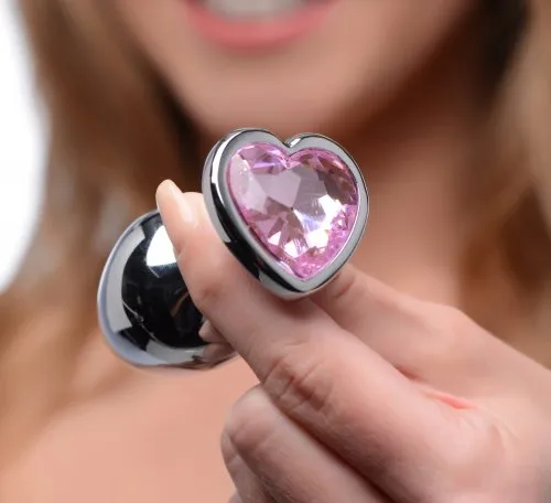 XR Brands Anal Booty Sparks Pink Heart Gem Anal Plug Set