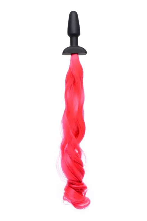 XR Brands Anal Tailz Hot Pink Pony Tail Anal Plug