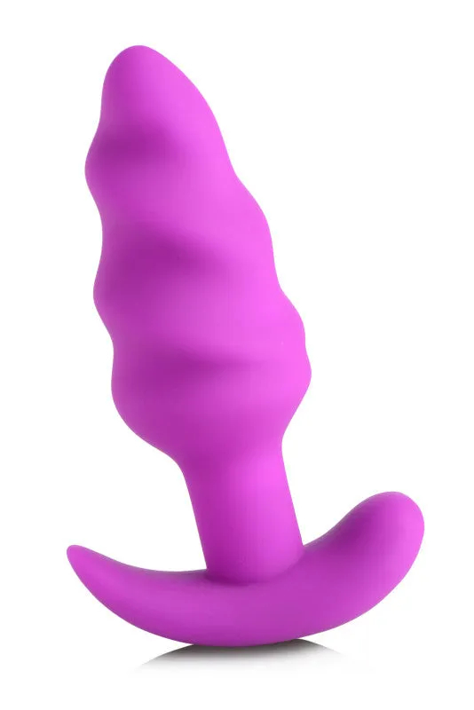 XR Brands Bang Anal | 21x Silicone Swirl Plug With Remote - Purple