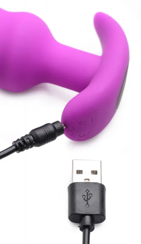 XR Brands Bang Anal | 21x Silicone Swirl Plug With Remote - Purple