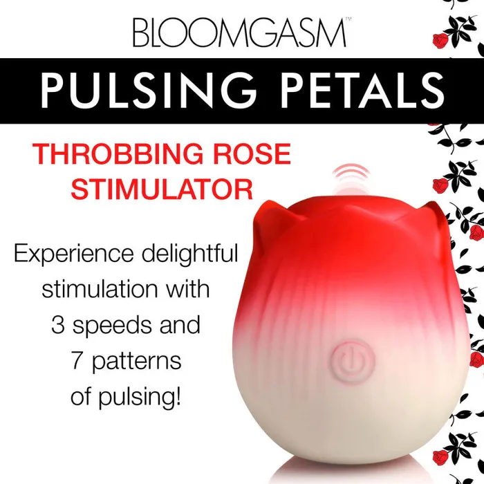 XR Brands inmi Vibrators | Pulsing Petals Throbbing Rose Stimulator - Red XR Brands inmi Vibrators | Pulsing Petals Throbbing Rose Stimulator - Red