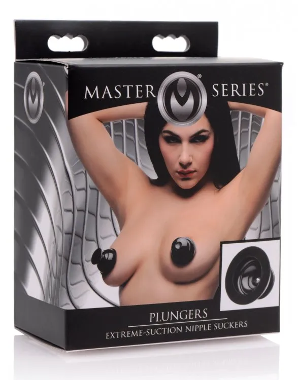 XR Brands Male Sex Toys | Master Series Plungers Extreme Suction Silicone Nipple Sucker