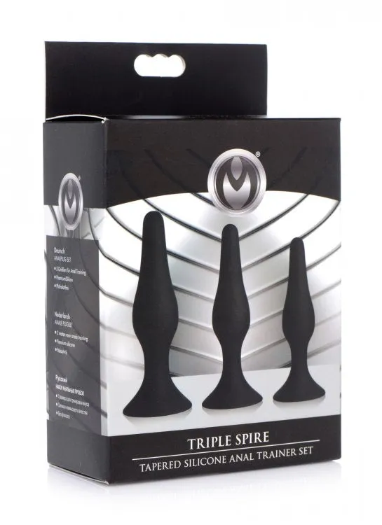 XR Brands Male Sex Toys | Master Series Triple Spire Tapered Silicone Anal Trainer 3pc Set