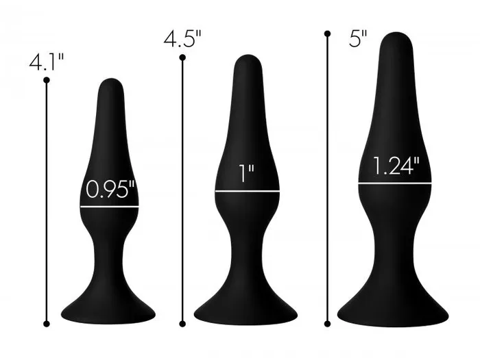 XR Brands Male Sex Toys | Master Series Triple Spire Tapered Silicone Anal Trainer 3pc Set