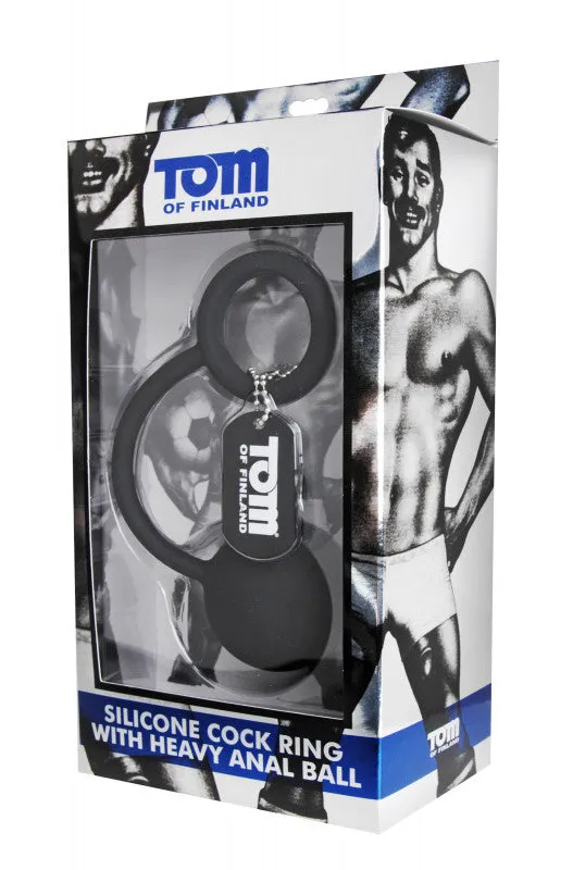 XR Brands Tom of Finland Tom of Finland Silicone  Ring With Heavy  Anal Ball | Male Sex Toys