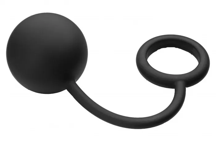 XR Brands Tom of Finland Tom of Finland Silicone  Ring With Heavy  Anal Ball | Male Sex Toys