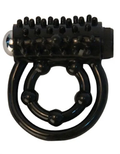 XR Brands Trinity Vibes Couples | Vibrating Double C Ring - Black