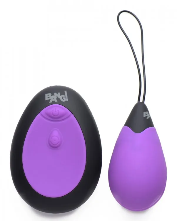 XR Brands Vibrators | Bang! 10x Vibrating Silicone Egg W/ Remote Purple